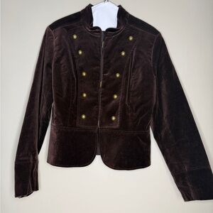 Sport Collection Chocolate Velvet Blazer with Gold Buttons